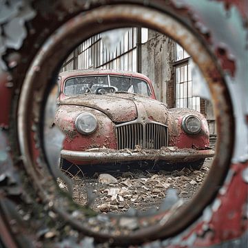 Klassieke auto roest vergeten patina raam verval verloren plaats van gm_designs