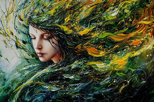 abstract portret van vrouw