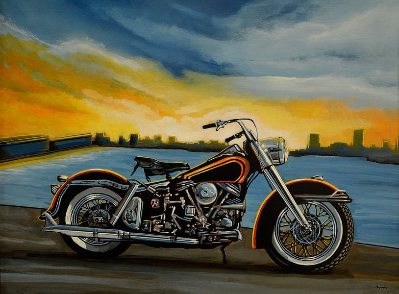 Harley Davidson Duo Glide Painting by Paul Meijering
