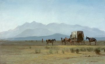 Albert Bierstadt, Landmeterswagen in de Rockies, 1859 van Atelier Liesjes
