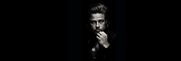 Portrait en noir et blanc de Brad Pitt sur Surreal Media