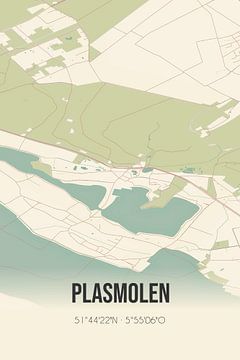 Vintage landkaart van Plasmolen (Limburg) van Rezona