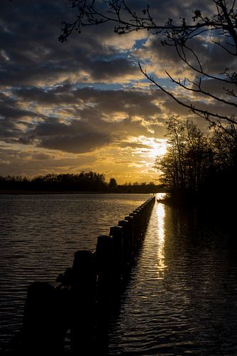 Zonsondergang over De wieden.