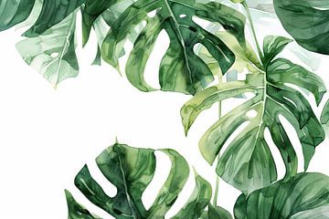 Monstera kunstwerk - Tropische bladeren van Felix Brönnimann