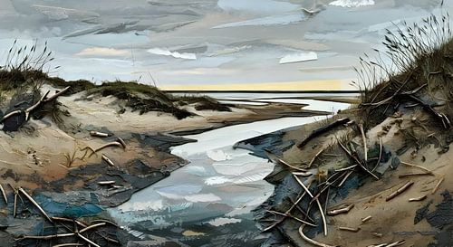 een priel in de vroege ochtend