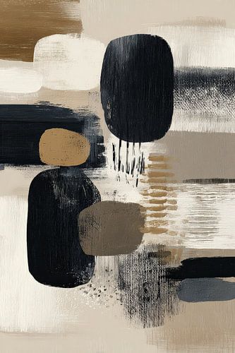 Organisch abstract in zachte beige