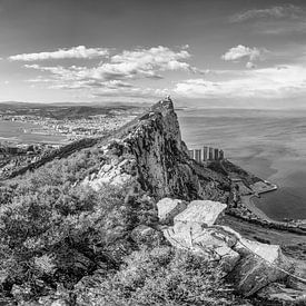 Mountain of Gibraltar in black and white by Manfred Voss, Black-White Photography