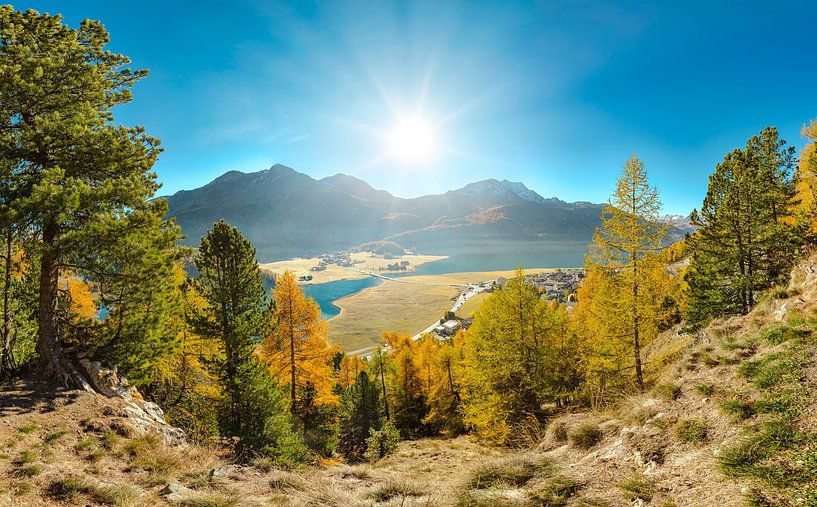 View of Surlej, Lake Silvaplana and Mount Corvatsch, Silvaplana by Rene van der Meer
