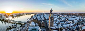 Kampen city view with the New Tower at the river IJssel during sunrise by Sjoerd van der Wal Photography