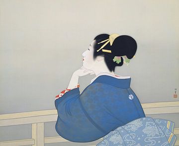 Vrouw wachtend op de opkomst van de maan, Uemura Shōen