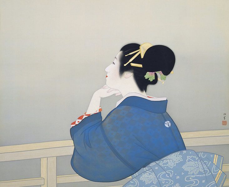 Vrouw wachtend op de opkomst van de maan, Uemura Shōen van Meesterlijcke Meesters