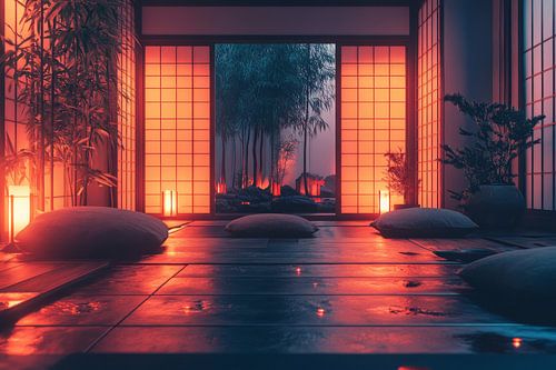 kleurrijke moderne japanse kunst