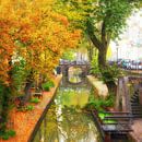 Een blik op de Quintijnsbrug op de Nieuwegracht in Utrecht van André Blom Fotografie Utrecht thumbnail