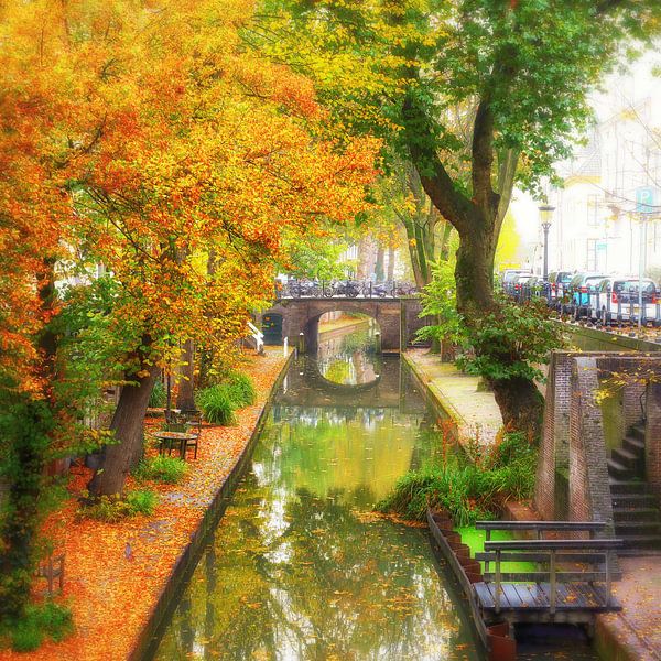 Een blik op de Quintijnsbrug op de Nieuwegracht in Utrecht van André Blom Fotografie Utrecht