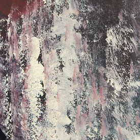 Abstract in donkerrood en grijs van Susanne A. Pasquay