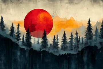 Sunset in the Misty Mountains by Eva Lee
