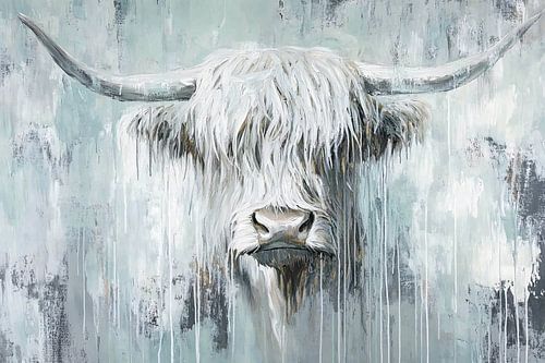 Schotse hooglander op canvas schilderij