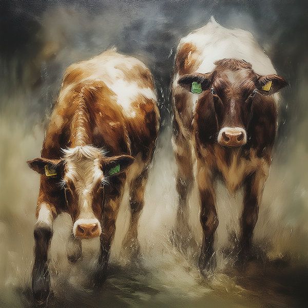 cow calves by Marjolein Deelen