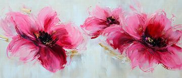 Bloeiende rozen in zachte kleuren van Poster Art Shop