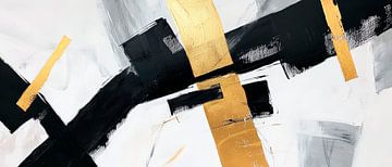 Abstract composition with gold and black by Poster Art Shop