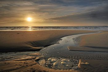 La plage de Texel au coucher du soleil