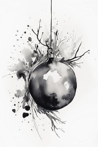 Watercolor Christmas ball by haroulita