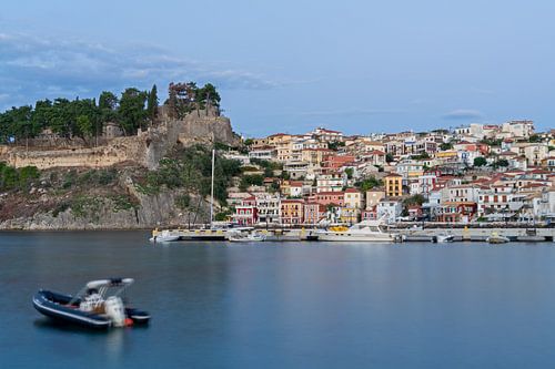 The harbour of Parga during the blue hour, Greece