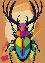 Stag kever Pop Art stijl