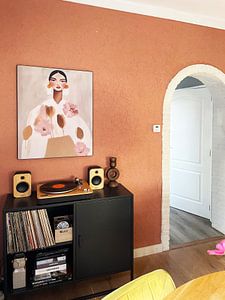 Modern portret, illustratie in zachte kleuren