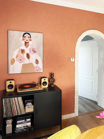 Portrait moderne, illustration en couleurs douces