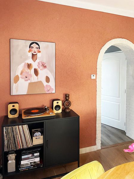 Modern portret, illustratie in zachte kleuren