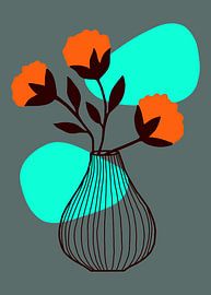 Illustration d'un vase à fleurs moderne sur Art Kingdom