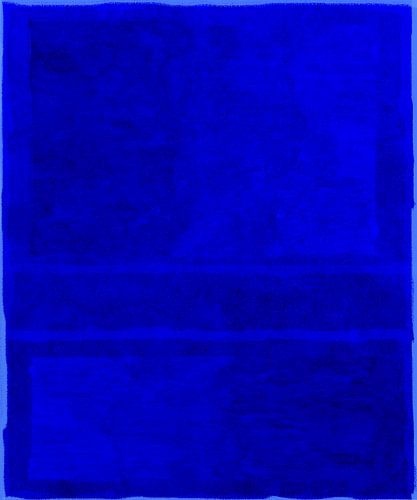 Bleu royal sur bleu, abstrait sur Rietje Bulthuis