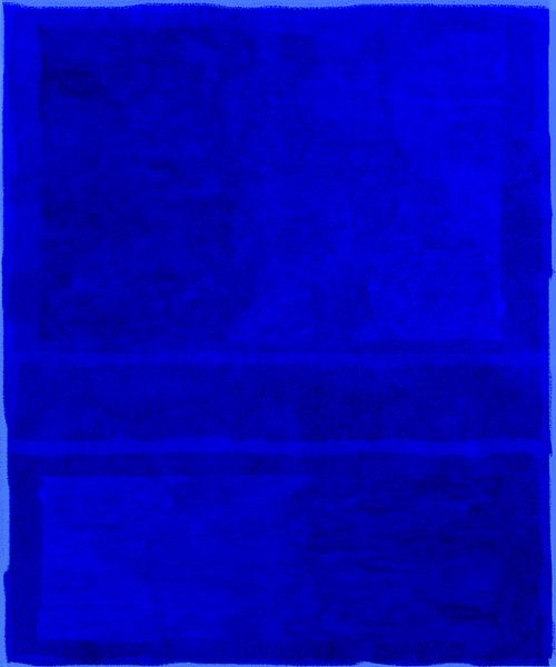 Koningsblauw op blauw, abstract van Rietje Bulthuis