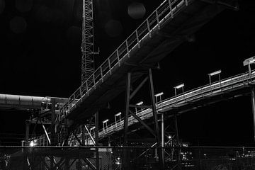 Maasvlakte bij nacht van Cobi de Jong