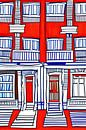 Huizen schets in rood van Lily van Riemsdijk - Art Prints with Color thumbnail