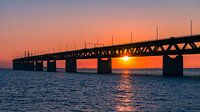 Coucher de soleil au pont de l'Oresund, Malmö, Suède par Henk Meijer Photography Aperçu