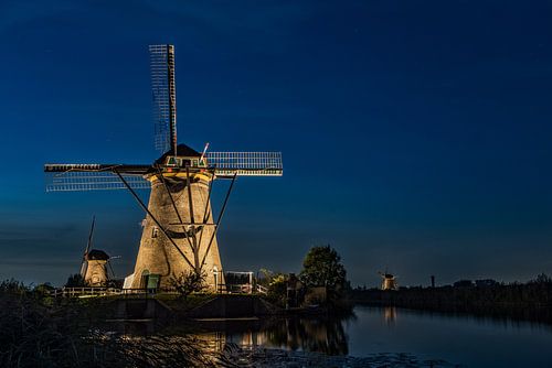 Verlichte molens van Kinderdijk