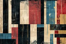 Géométrie abstraite dans des couleurs rétro sur Poster Art Shop