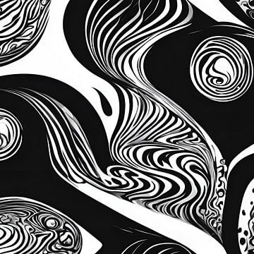 Zwart wit Abstract Cirkels van ComfortQ