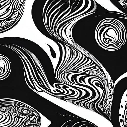 Black and white Abstract Circles