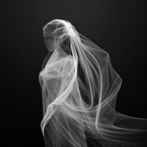 Femme en soie transparente