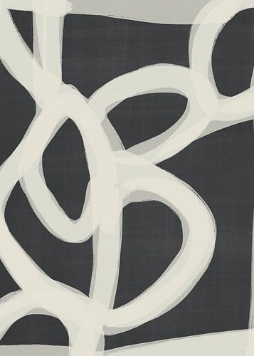 Japandi Brush Stroke Flow #3 | Black White