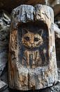 Carving of a Cat in a Trunk by Art & Soul Creations thumbnail