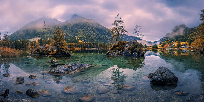 Autumn and sunrise at Hintersee lake by Henk Meijer Photography