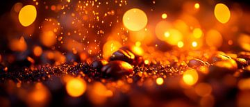 Gloeiende kiezels in warm licht van Poster Art Shop