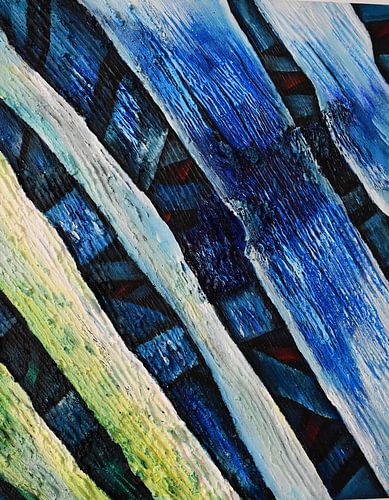 Abstract Under the Blue Yellow Lines