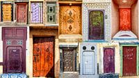 Collage traditioneller marokkanischer Hauseingangstüren von VIDEOMUNDUM Miniaturansicht