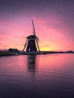 Colourful sunrise in Alblasserwaard