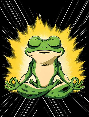 Zen-kikkermeditatie Super Saiyan Glow Art